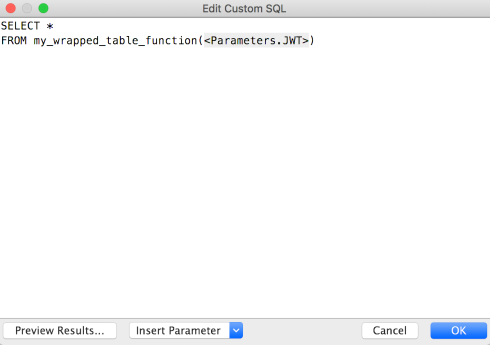 Table Value Function with JWT